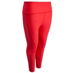Under Armour Neon Orange Heatgear Jacquard Ankle Crop Fitness Leggings I Sz M